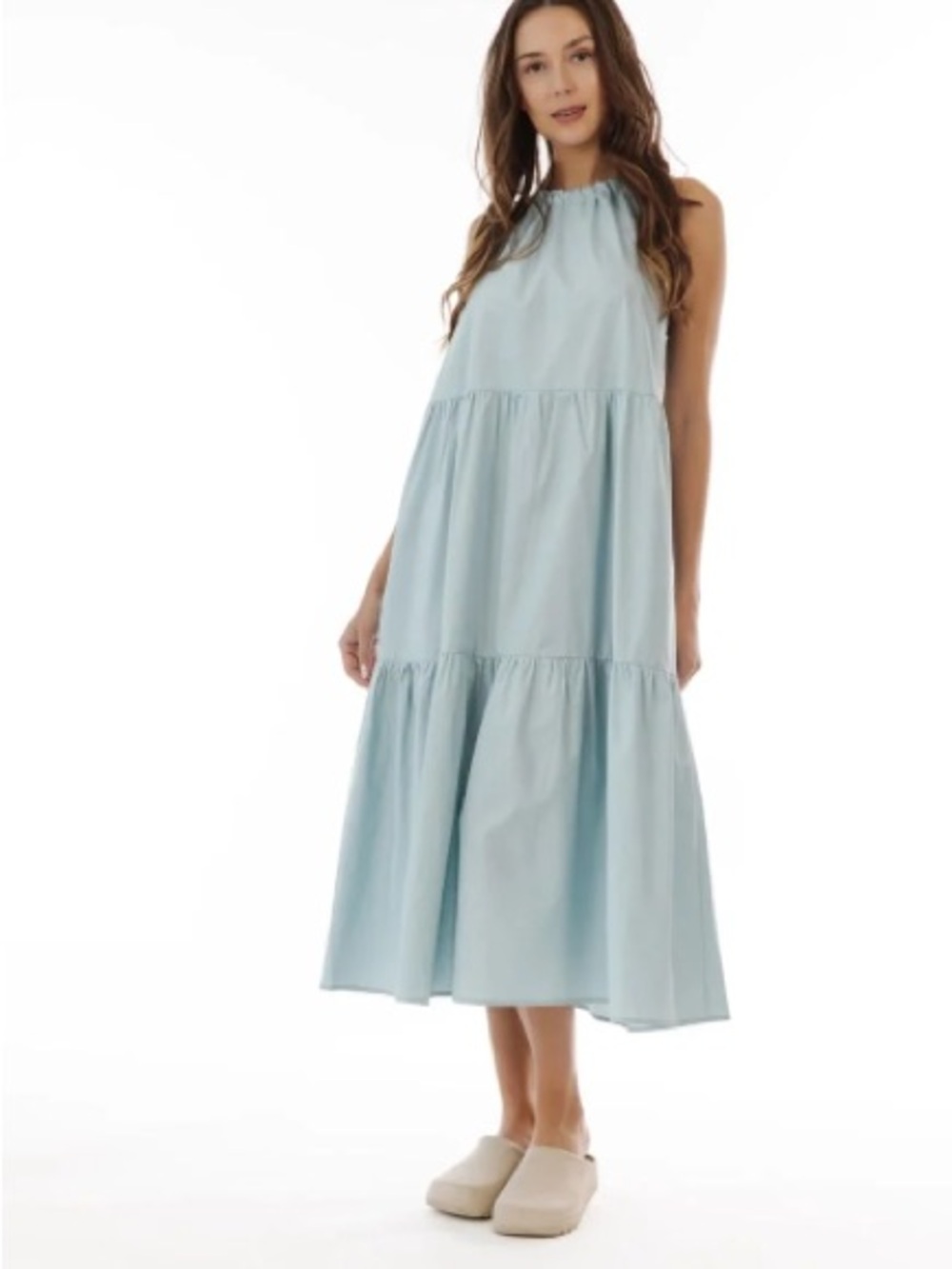 Paper Label Tiered Halter Midi Dress - #412